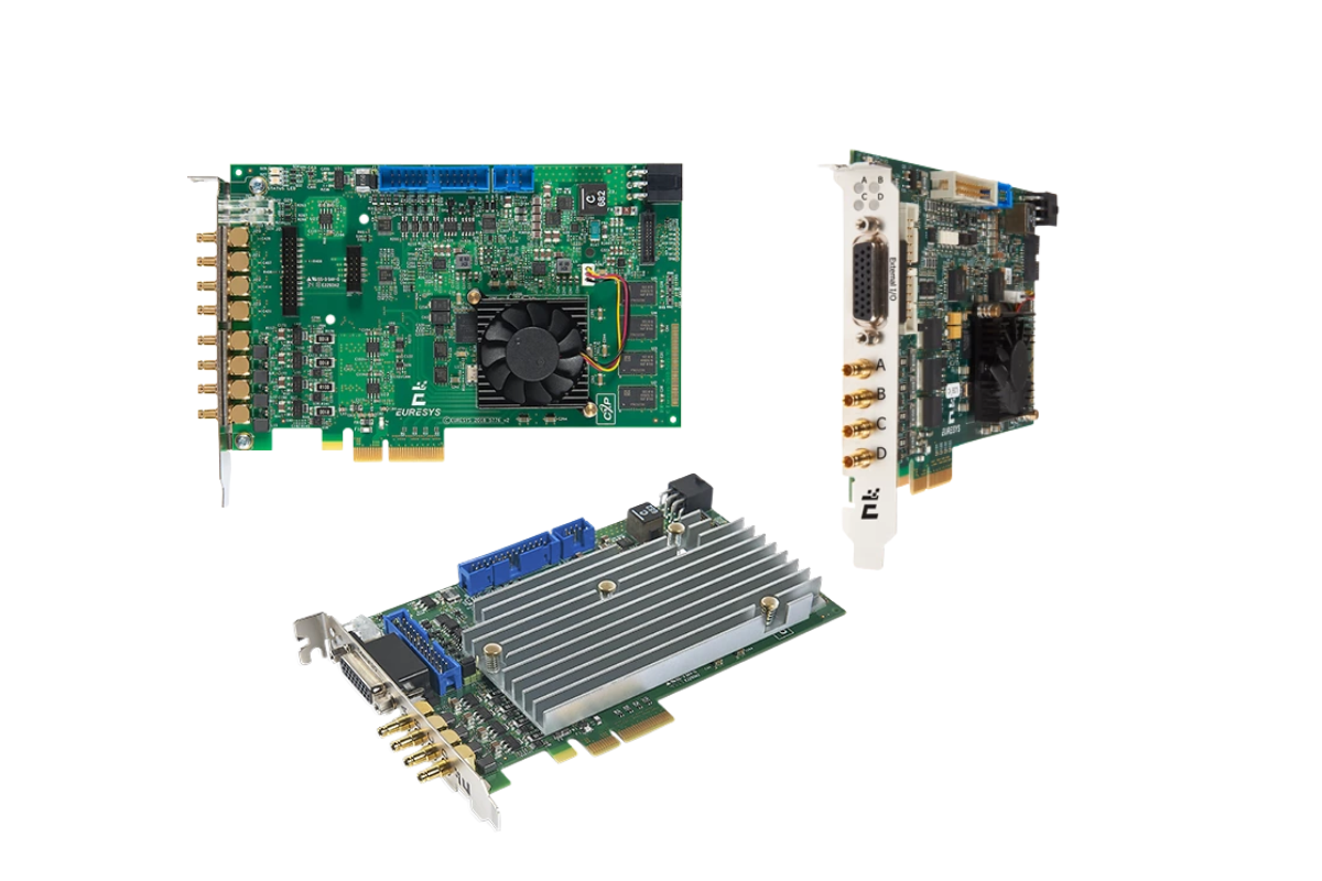 Euresys coaxlink CXP-6 frame grabbers at different angles