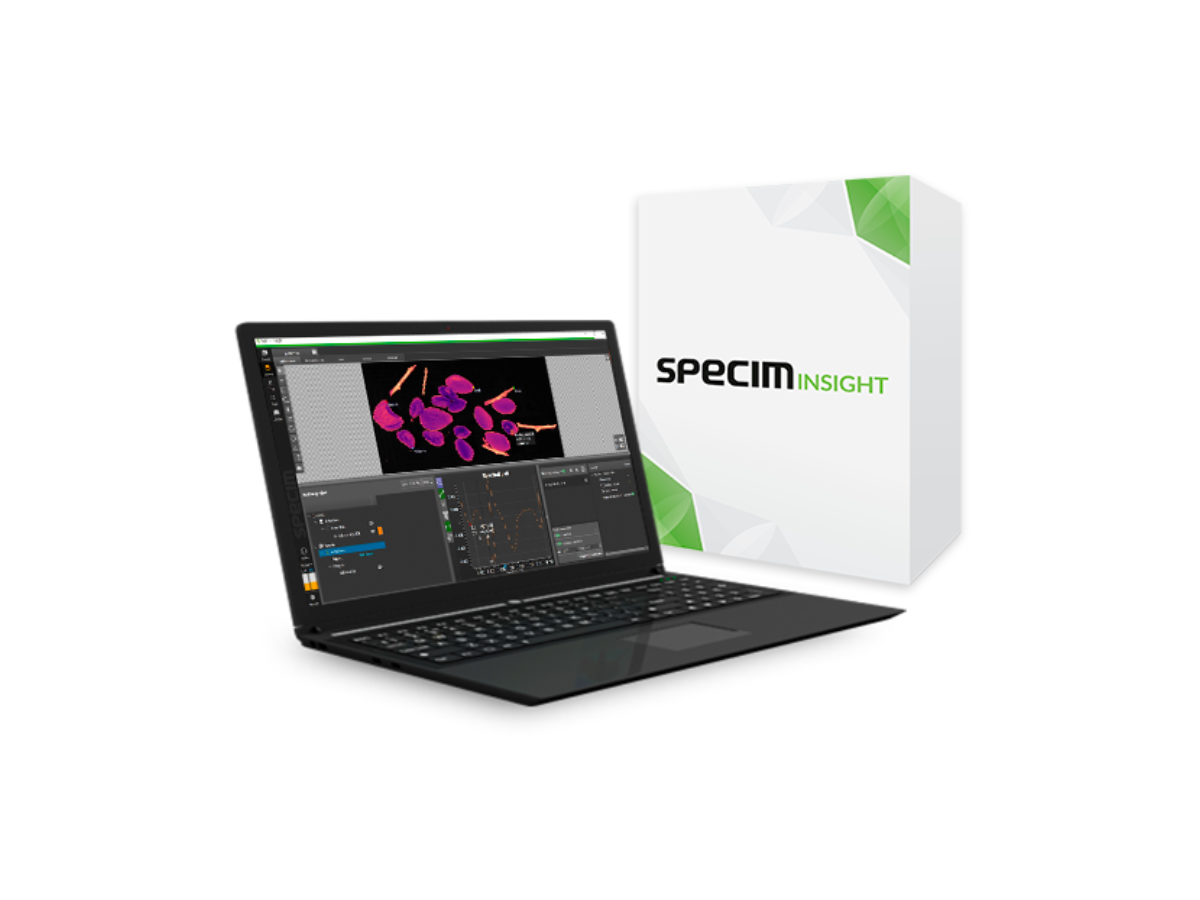 SpecimINSIGHT product box and user interface displayed on laptop