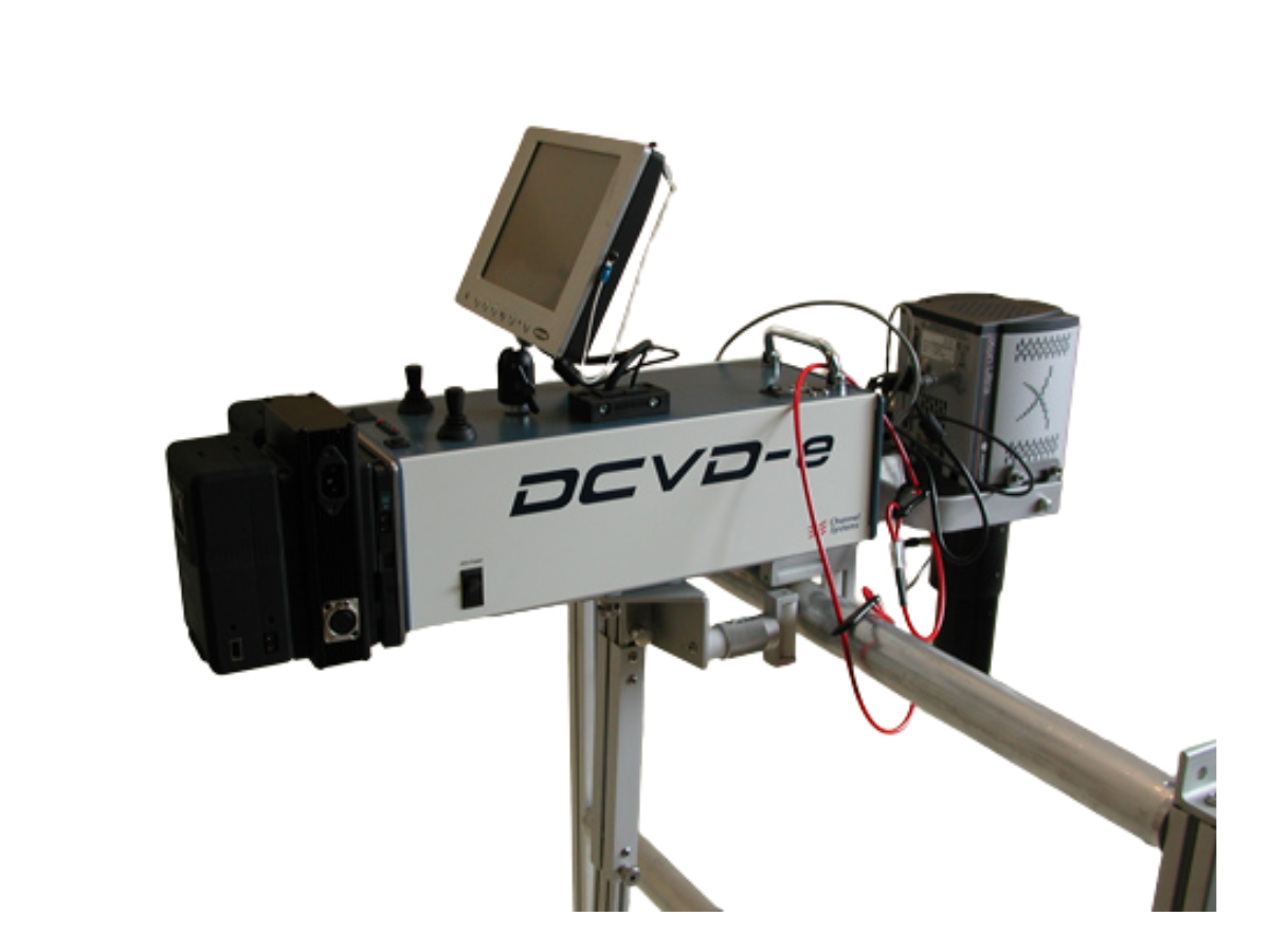 DCVD system with camera and UV zoom lens mounted on a railing 