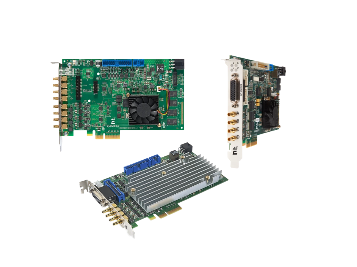 Euresys coaxlink CXP-6 frame grabbers at different angles