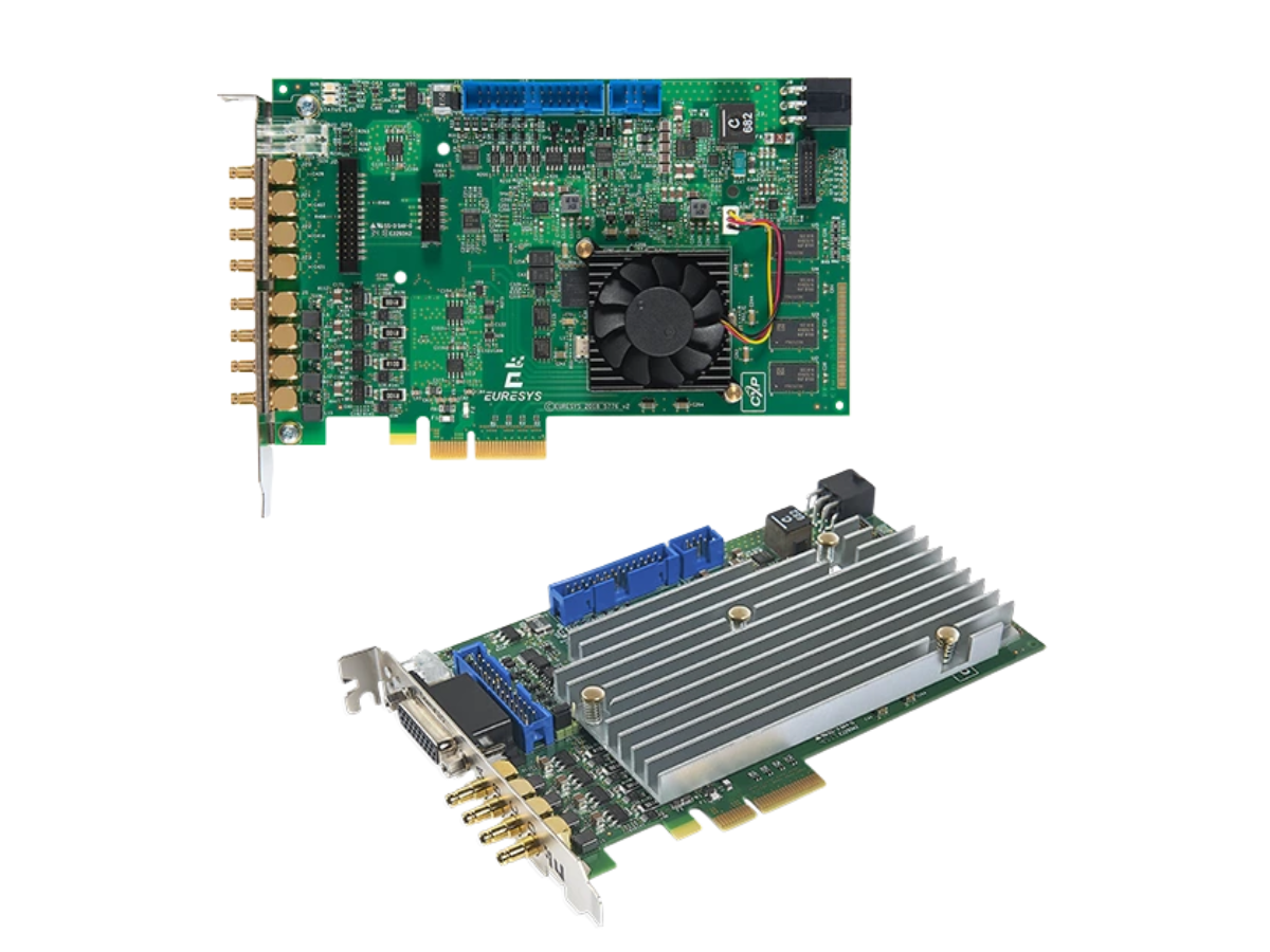 Euresys coaxlink CXP-6 frame grabbers at different angles