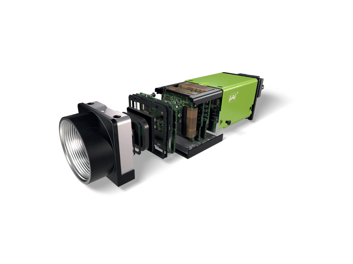 JAI Go-X series camera side image showing components inside camera housing 
