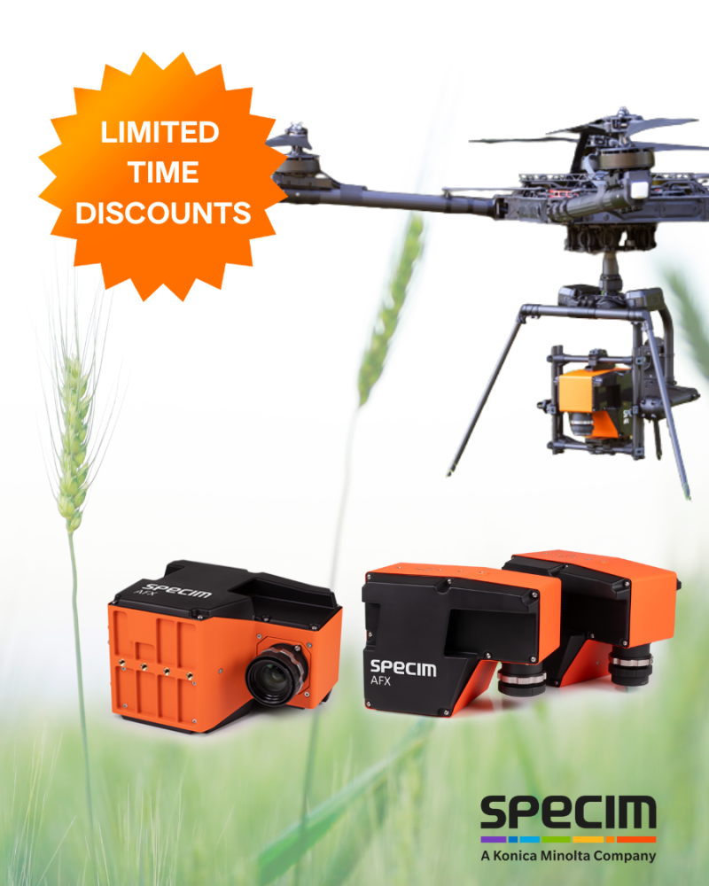 Specim AFX cameras with mounted UAV AFX camera 