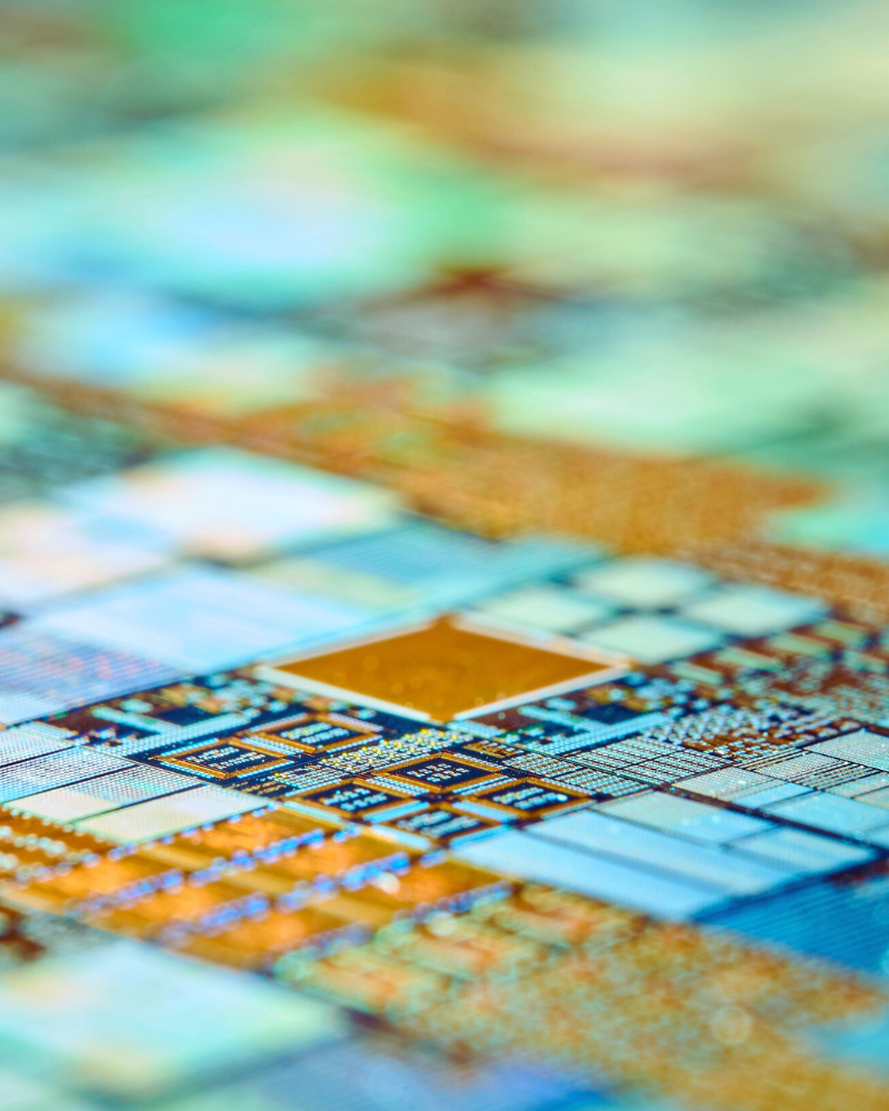 Semiconductor wafers lined up for inspection