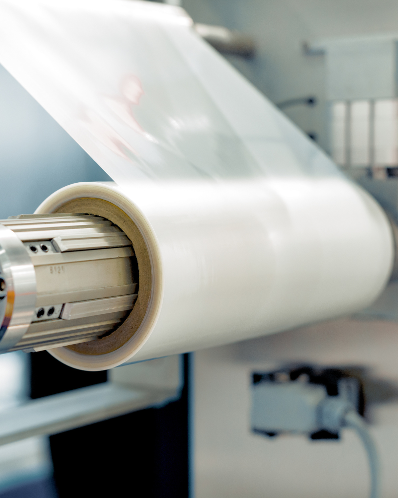Thin film on a roll in an industrial setting