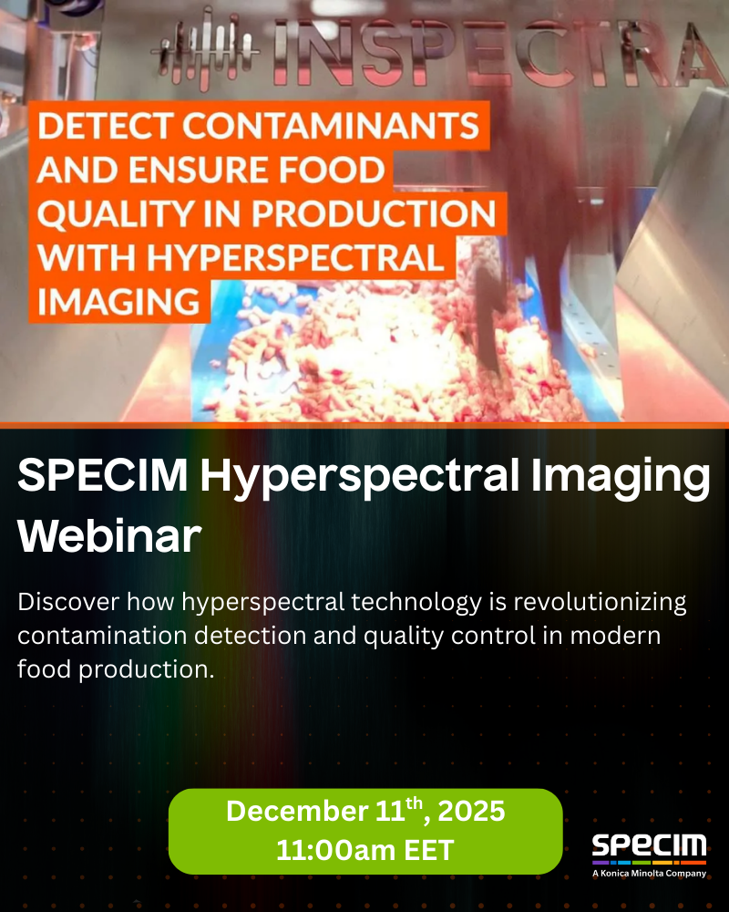 Detect contaminants and ensure food quality in production with hyperspectral imaging - webinar